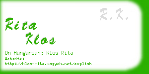 rita klos business card